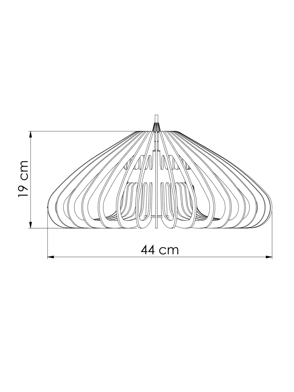 Luminaria de Teto Pendente Madeira LMC432 E27 Ø44cm, Mesa Area Gourmet, Sala de Estar, Mesa Sala de Jantar